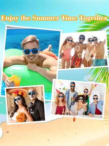 10 件复古 80 年代派对眼镜 - 经典方形复古款，适合成人、万圣节、角色扮演和节日活动（蓝色 10 件装黑色墨镜、女士时尚配饰、沙滩装、商务休闲礼品、秋冬摄影道具）单身派对装饰、单身派对礼物、单身派对、新娘送礼会回礼、婚礼宾客回礼、万圣节节日用品、万圣节装饰、圣诞节装饰 - 藍色 - 查看 7