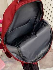 1pc Back To School Classic Basic Backpack With Laptop Compartment And Adjustable Shoulder Straps, Spacious Design With Multiple Pockets, Lightweight Casual Travel Backpack Suitable For Women/Girls/Teens/Students/Graduates, Ideal For Daily Use, Outings, Travel, School And Back To School. - Multicolor - View 6