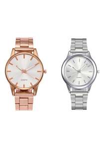 1/2/3/4/7 Stücke - Luxus Damen Quarz Uhr, Damen Edelstahl Ultradünn Mode Uhr, rundes Ziffernblatt, elegant und modisch, passend zu Alltagskleidung, vielseitige Damen Uhr für verschiedene Anlässe geeignet.