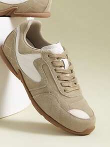 CAMEL CROWN Zapatos casuales para caminar de mujer, zapatillas versátiles retro, cómodos y antideslizantes - Caqui/m - Ver 4