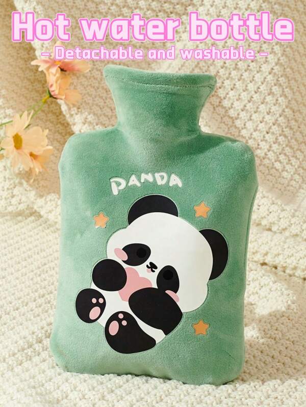 Bolsa de agua caliente rellena de agua con cubierta suave desmontable y lavable, bolsa interior de PVC de alta calidad y sin olor, color de bolsa interior aleatorio