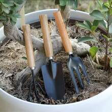 Portable Gardening Tools Micro Landscaping Rake Non-Slip Wood And Transplanting - 04566 - View 4