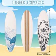 3 Pcs, Wooden Surfboard Beach Decor, Wall Decoration Wooden Wall Sign, Ocean And Beach Theme Decorative Pendant Presented In Artistic Style, Suitable For Tropical Bedroom Living Room Decoration