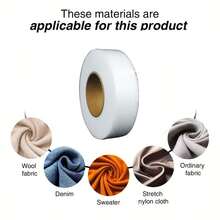5/10/15M 白色双面粘合衬，用于 DIY 缝纫，坚固的可水洗无纺布纤维胶带，双面衬里，无缝边缘粘合胶带，非常适合服装修改（裤子、牛仔裤、裙子），无需缝纫即可粘合织物 - 白色 - 查看 7