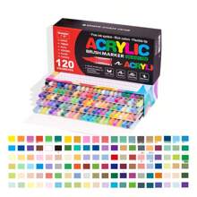 Marca GN 8101 Conjunto Multicolorido 168/240, Canetas Marcadoras Acrílicas, Recarregáveis, Misturáveis, Inodoras, Canetas Marcadoras com Ponta Flexível, Suprimentos Escolares, Volta às Aulas