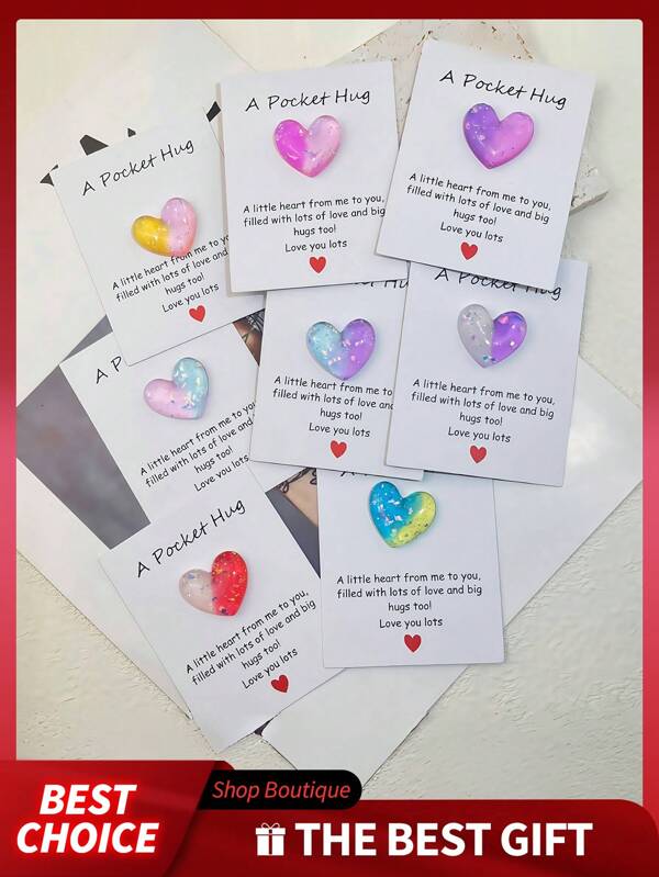 1 szt. Losowy kolor, karta przytulania z kieszonką miłosną, specjalne urodziny, wesele, walentynki, dzień matki, dzień ojca, żeton przytulania, pomyśl o swoim prezencie, rzeczy dla nastolatków, urocze estetyczne rzeczy, fajne gadżety, niezwykłe przedmioty, Boże Narodzenie