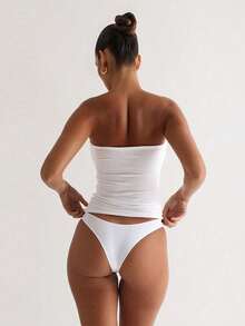 性感露肩基础背心时尚纯色弹力修身抹胸女式四季装