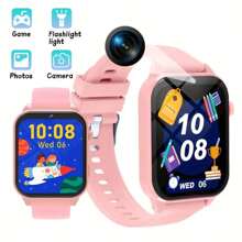 Kinder Smartwatch mit Kamera, Fotoalbum, Video, 18 eingebaute Spiele, Taschenrechner, Kalender, LED Beleuchtung, perfektes Feriengeschenk für Kinder!