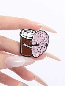 4 件咖啡爱好者徽章金属别针胸针，送给朋友的优雅礼物，适合男女日常佩戴 - 彩色 - 查看 11