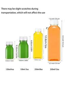 1/3/6/9/12个迷你塑料果汁瓶（带盖），可重复使用饮料瓶，Wellness Juice Shot 塑料瓶，用于榨汁、冰沙、茶和自制饮料的塑料迷你果汁容器 - 彩色 - 查看 6