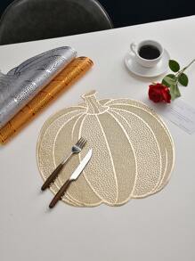 1-12 pièces Dessous de plat feuille de citrouille d'Halloween, dessous de plat citrouille creuse en PVC pour Thanksgiving, convient pour la décoration de la table de fête