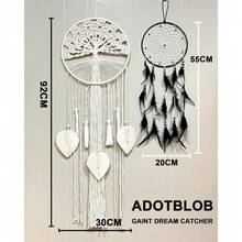 Dream Catcher Boho Tree Of Life Large Handmade Macrame Wall Hanging Bohemian For Girls Wedding Party Nursery Cafe Home Bedroom  Decor With Gift Box - 生命之樹 - 查看 4