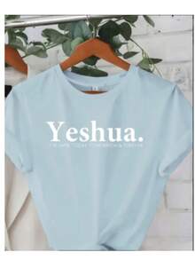 Women's Blouse With Gospel Writing YESHUA Assorted Colors 100% Cotton