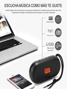 Mini Bocina Portátil Con Audífonos Integrados Aleatorio - Multicolor - Ver 6