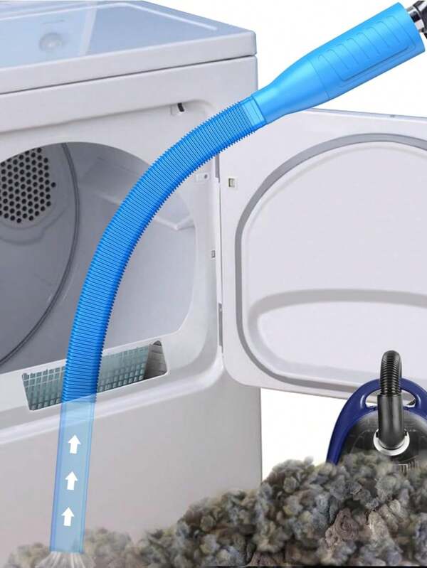 Kit de limpiador de conducto de secadora compatible con todas las aspiradoras, cepillo para pelusas de secadora y accesorio de manguera de aspiradora con conector universal extensible, limpiador de pelusa rápido