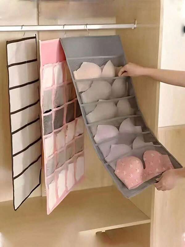 Multi-Compartment Hanging Organizer, Spacious Wardrobe Organizer With Underwear, Lingerie And Socks Storage Compartments, Perfect For Maximizing Closet Space And Keeping Essentials Organized.