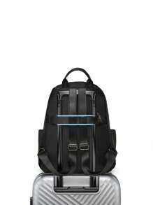 1 Pieza Mochila con múltiples bolsillos, casual y combinable, para estudiantes de escuela secundaria y universidad, mochila escolar, mochila de ocio y viaje para uso diario, con diseño de correa para equipaje, mochila versátil y de doble uso para el transporte