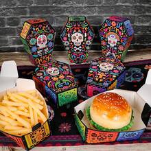 12 件色彩鲜艳的墨西哥棺材礼品盒 - 彩色亡灵节和万圣节糖果容器、哥特式婚礼和新娘送礼会礼品、五月五日和阵亡将士纪念日装饰、墨西哥派对装饰、万圣节装饰 - 彩色 - 查看 2