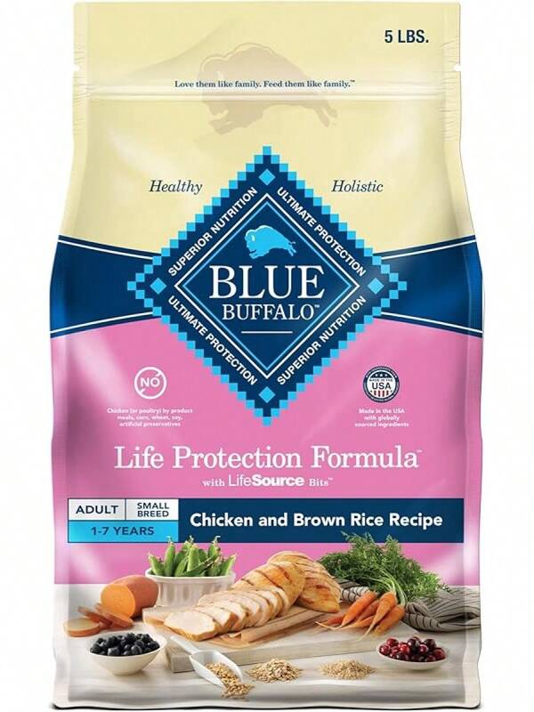 Blue Buffalo Life Formula Adult Small Breed Dry Dog Food, Supports High Energy Needs, Made With Natural Ingredients, Chicken & Brown Rice Recipe, 5-Lb. Bag