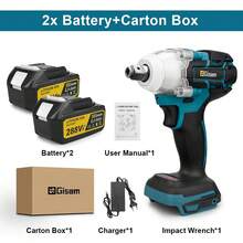 Gisam Llave de impacto eléctrica sin escobillas de 520 N.M, llave eléctrica inalámbrica de 1/2 pulgada, para destornillador inalámbrico Makita de 18 V, herramienta eléctrica - Ver 11