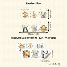 Watercolor Cute Forest Animal Wall Stickers - PVC Self-Adhesive Decals - For Toy Room/ Baby Room Decor / Nursery /Classroom Decor & Home Decoration & Cartoon Cute Animal Stickers & Birthday Present