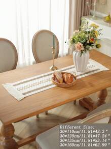 1 قطعة من منسوج الشراشيب الأنيق على الطراز القديم، مصنوع من القطن والكتان والجوت والدانتيل الريفي بنسيج شبيه بالكروشيه، قماش سميك، مناسب لطاولة القهوة والكومود والخزانة وحامل التلفاز والمفرش والطاولة الطعام وحصيرة الحماية وجري الطاولة وديكور المنزل وتجمعات العائلة وديكورات المناسبات والاستخدام الداخلي/الخارجي والتخييم والحفلات وحفلات الزفاف، متوفر بأحجام متعددة