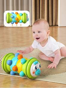 1pc Cute Rolling Caterpillar Early Education & Intelligence Training Finger Grip & Crawling Exercise Toy For Babies And Toddlers, Random Color Accessories - Multicolor - View 2