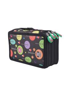 1 Stück faltbare Tierförmige Federmappe, Eule Muster Stiftebox, Mehrstöckiger Stifthalter mit Loch für Künstler, Studenten, Schreibtisch-Organizer Zubehör, Federmappe, Schultasche