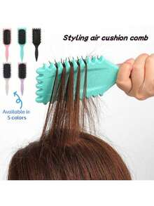 5pcs/2pcs/1pc New Straw Massaging Bounce Hair Brush, Best-Selling Curling Brush, Shaping Brush, Household Styling Brush, Anti- Hair Brush, Portable Brush, Volumizing Scalp Massage Hair Brush, Smooth Hair Air Cushion Brush, Must-Have For Back To School, Dorm, Home, Travel, Elegant Gift For Ladies, Suitable For Girlfriends, Family, Friends