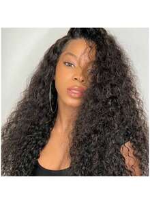 [蕾丝前片] 34 英寸长水波卷发长水波真人发假发 150% 密度 13x4 蕾丝前片 | 万圣节、化装舞会水波卷发自然色水波蕾丝前片假发 - 无胶设计、婴儿卷发假发水波假发女士深卷发派对用巴西湿波假发、蕾丝前片假发带水波前假发、适合所有场合、适合女性的圣诞礼物（鲍勃假发 8-16 英寸） - SNatural - 查看 5