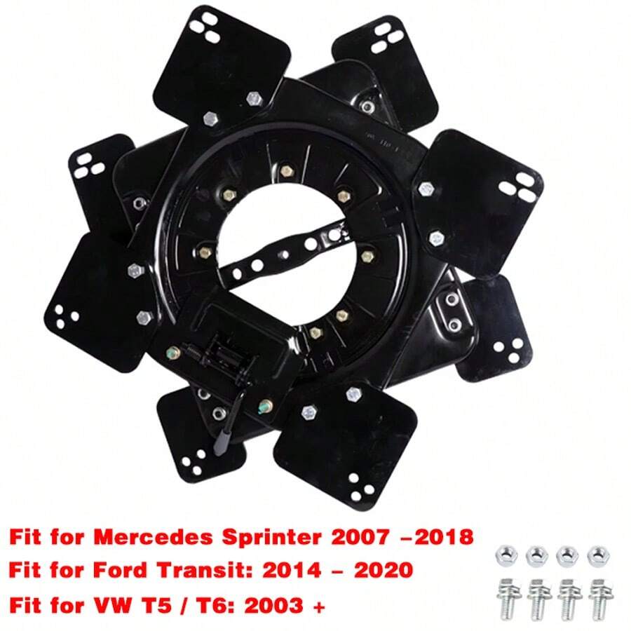 SEAT SWIVEL BASE For Mercedes Sprinter (2007-2018) Campervan Motorhome - Black - View 1