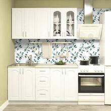 1 卷绿叶花朵自粘乙烯基壁纸 17.1 英寸 X 39.3/118.1/196.8 英寸可移除黄色花卉壁纸，可轻松 DIY 家居装饰，适用于卧室、客厅、橱柜、桌子和家具，高品质乙烯基材料，图案灵活，可搭配花卉墙面装饰墙纸、墙贴、房间装饰、厨房、客厅装饰