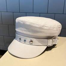 Women Beret Black Star Hat Spring And Autumn Winter British Retro Fashion New Sea Military Style Korean Caps Mother Hats - 黑色 - 查看 9