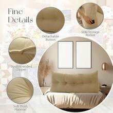 Large White Headboard Pillow Triangular Twin, Soft Wedge Pillow Headbo - 1 - View 3