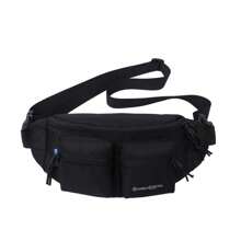 Bolsa de cintura de estilo Harajuku japonés, negra, de gran capacidad y versátil, bolso bandolera/cruzado unisex simple para estudiantes, bolsa deportiva impermeable de nylon, estilo universitario