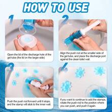 42 Count Fresh Flower Gel Stamp Toilet Cleaner, Air Freshener, Fresh Bathroom Toilet Cleaning Gel Stamp, Helps Keep Toilet Clean, Prevents Scale And Toilet Ring, 6 Fragrance Options, Includes 1 Dispenser And 4 Gels - Lavender - 查看 4