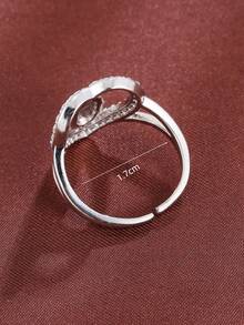 1pc Fashion Virgin Mary Heart Shaped Design Cubic Zirconia Adjustable Ring For Women