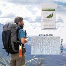 4 paquetes de manta de emergencia, manta de camping, manta espacial de supervivencia, manta de aluminio, manta reflectante para exteriores, senderismo, maratón - Plateado - Ver 3