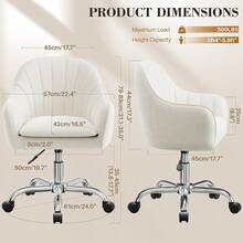 Vanity Chair With Wheels, Comfy Home Office Desk Chairs Adjustable Modern Velvet Makeup Vanity Chairs For Bedroom Living - Multicolor - View 4