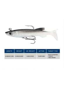 GOTURE Goture 5/7 Peças Iscas de Pesca Macias Shad Minnow Swimbaits, Cabeças de Jig Pré-Montadas, Iscas de Cauda de Remo para Black Bass, Truta, Walleye, Crappie, Iscas de Jig de Afundamento para Água Salgada