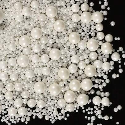 Perlas blancas rociadas, decoraciones para pasteles para hornear, adornos de helado y decoración de galletas, suministros para de boda LAZ9