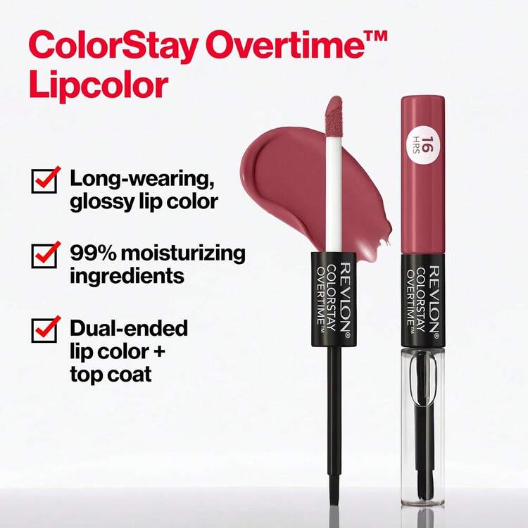 Liquid Lipstick With Clear Lip Gloss, ColorStay Overtime Lipcolor, Dual Ended With Vitamin E, 340 Eternally Tan, 0.07 Fl Oz - Multicolor - View 6