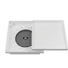 Ralo Oculto 15x15 Invisivel Branco Banheiro Lavabo Anti Odor Lavanderia Cozinha Seguro Discreto Varanda - Branco - Visão 6