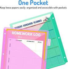 Forvencer 8 Count Dividers 3 Ring Binder, Binder Dividers With Pocket US Letter Size, Binder Dividers With Tabs Office And Home Organization, Multicolor, 1 Set