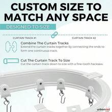 UrbanRed Riel de Cortina de Techo Flexible 9.8 pies 3m Instalación de Techo para Riel de Cortina con Sistema de Cortina de Riel Separador de Habitación Colgante Blanco - Blanco - Ver 6