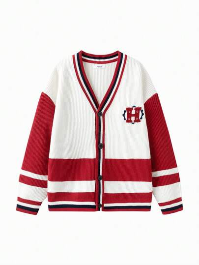 Balabala Chaqueta de punto informal con botones para niños preadolescentes