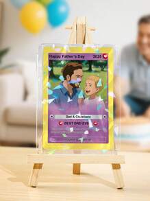 1 pièce Carte photo personnalisée, carte personnalisée avec photo, carte de portefeuille en PVC personnalisée avec texte, transformée en style anime. Cadeau pour la fête des pères, cadeau d'anniversaire, cadeau pour maman, cadeau pour la fête des mères, cadeau pour elle/lui, cadeau pour maman/papa
