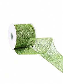 1pc 2m/Pack Christmas Decorative Wire Edge Ribbon, Powder Sprinkled Christmas Ribbon For Home Indoor Decor, Christmas Tree Ornament Home Decor Christmas Decorations Room Decor Winter