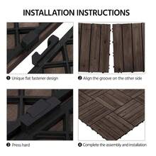 110pcs Patio Deck Tiles 12 X 12in Interlocking Wood Composite Decking Floor Tiles Fir Wood Indoor Outdoor Patio Garden Deck, Black - Black - View 10
