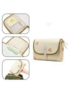 1 件便携式尿布更换垫，可拆卸旅行更换垫，带婴儿湿巾袋，适合新生儿洗澡、婴儿女孩和男孩的礼物